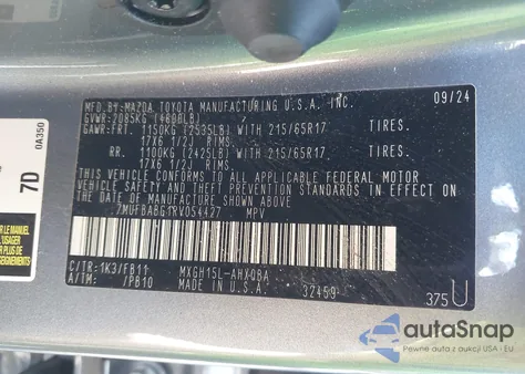 2024 Toyota Corolla Cross Se/Xse/Night Shade from USA, damaged, VIN 7MUFBABG1RV054427